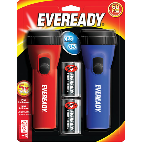 Trousse de lampe de poche &agrave; usage g&eacute;n&eacute;ral Eveready, DEL, 25 lumens, Piles D Cam Industrial