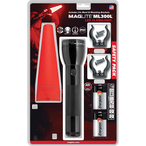 Ensemble de lampes de poche de s&eacute;curit&eacute;, DEL, 487 lumens, Piles D Cam Industrial