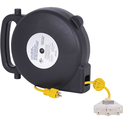 JPCR-1450 ABS Extension Cord Reel, Indoor/Outdoor, SJTW, 14 AWG, 13 A, 45' Cam Industrial