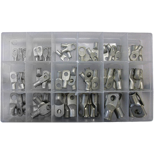 72-Piece Tin Plated Tubular Lug Ring Kit Cam Industrial