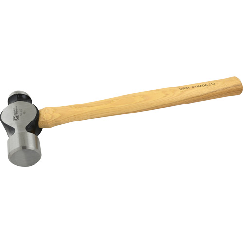 Ball Pein Hammer, 48 oz. Head Weight, Plain Face, Wood Handle Cam Industrial