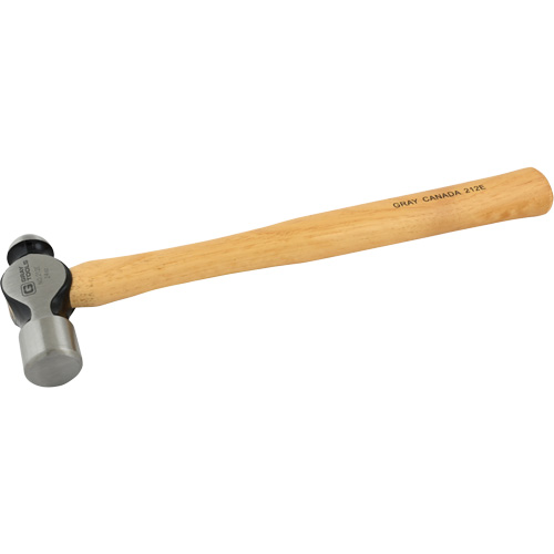 Ball Pein Hammer, 24 oz. Head Weight, Plain Face, Wood Handle Cam Industrial