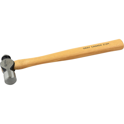 Ball Pein Hammer, 12 oz. Head Weight, Plain Face, Wood Handle Cam Industrial