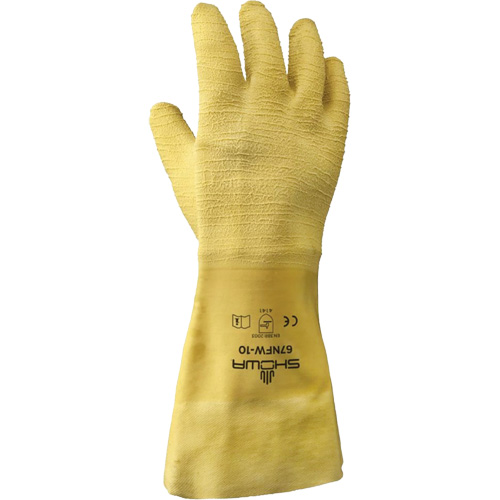 67NFW General Purpose Gloves, 10/Large, Rubber Latex Coating, Cotton Shell Cam Industrial