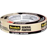 Scotch&reg; General Purpose Masking Tape 2020, 24 mm (1") x 55 m (180'), Tan Cam Industrial