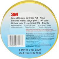 Ruban en vinyle pour travaux g&eacute;n&eacute;raux 764, 25,4 mm (1") la x 32,9 m (108') lo, 5 mils, Jaune Cam Industrial