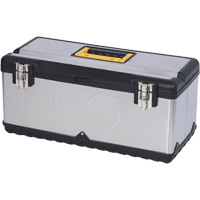 JPSTB-22 Stainless Steel Hand Tool Box, 11" D x 22-1/2" W x 10-3/4" H, Black/Grey Cam Industrial