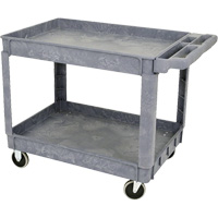JPTC-3624 Heavy-Duty Polypropylene Shop Cart, 2 Tiers, 46" W x 25-1/2" D x 33-1/4" H, 500 lbs. Cap. Cam Industrial