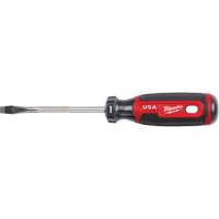Slotted Screwdriver, 1/4" Tip, Round, 211 mm L, Cushion Grip Handle Cam Industrial