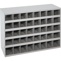 Steel Storage Bin Cabinet, 33-3/4" W x 12" D x 23-7/8" H, Grey Cam Industrial
