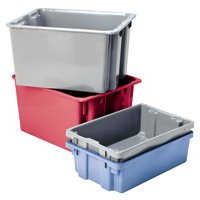 Polylewton Stack-N-Nest&reg; Containers, 15.1" x 30.1" x 24", Blue Cam Industrial