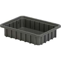 Divider Box&reg; Containers, Polyethylene, 10.8" W x 8.3" D x 2.5" H, Grey Cam Industrial