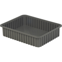 Divider Box&reg; Containers, Polyethylene, 22.4" W x 17.4" D x 5" H, Grey Cam Industrial