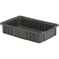 Divider Box, Polyethylene, 15.5" W x 9.9" D x 3.5" H, Grey Cam Industrial