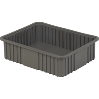 Divider Box, Polyethylene, 20.9" W x 15.9" D x 6" H, Grey Cam Industrial