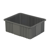 Divider Box, Polyethylene, 20.9" W x 15.9" D x 8" H, Grey Cam Industrial