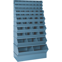Bacs sectionnels superposables, Cap. 100 lb, 37" la x 8" p x 4-1/2" h, Bleu Cam Industrial