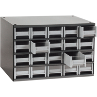 Modular Parts Cabinets, Steel, 20 Drawers, 17" x 10-9/16" x 2-1/16", Grey Cam Industrial
