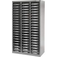KPC-300 Parts Cabinet, Galvanized Steel, 60 Drawers, 21-3/10" x 10-2/5" x 36-9/10", Grey Cam Industrial