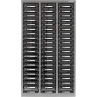 KPC-300 Parts Cabinet, Galvanized Steel, 60 Drawers, 21-3/10" x 10-2/5" x 36-9/10", Grey Cam Industrial