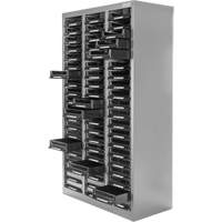 KPC-300 Parts Cabinet, Galvanized Steel, 60 Drawers, 21-3/10" x 10-2/5" x 36-9/10", Grey Cam Industrial