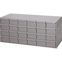 Industrial Drawer Cabinets, 24 Drawers, 33-3/4" W x 11-5/8" D x 14-3/8" H, Grey Cam Industrial
