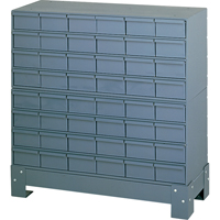 Industrial Drawer Cabinet With Base, 48 Drawers, 34-1/8" W x 12-1/4" D x 33-3/4" H, Grey Cam Industrial