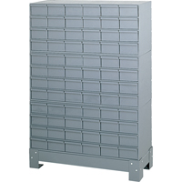 Industrial Drawer Cabinet With Base, 72 Drawers, 34-1/8" W x 12-1/4" D x 48-1/8" H, Grey Cam Industrial