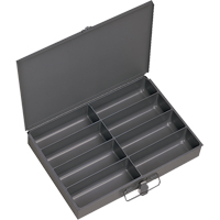 Compartment Scoop Boxes, Steel, 8 Slots, 13-3/8" W x 9-1/4" D x 2" H, Grey Cam Industrial