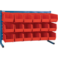 Louvered Rack with Bins, 18 Bins, 36" W x 8-1/4" D x 22" H Cam Industrial