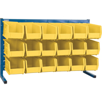 Louvered Rack with Bins, 18 Bins, 36" W x 8-1/4" D x 22" H Cam Industrial