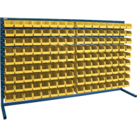 Louvered Rack with Bins, 144 Bins, 72" W x 15" D x 40" H Cam Industrial