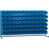 Louvered Rack with Bins, 72 Bins, 72" W x 15" D x 40" H Cam Industrial