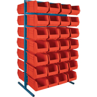Double-Sided Stationary Bin Rack, 36" W x 24" D x 61" H, 56 Bins Cam Industrial