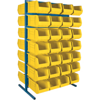 Double-Sided Stationary Bin Rack, 36" W x 24" D x 61" H, 56 Bins Cam Industrial