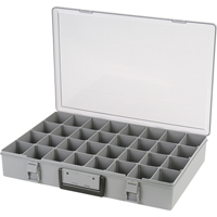 Compartment Case, Plastic, 32 Slots, 18-1/2" W x 13" D x 3" H, Grey Cam Industrial