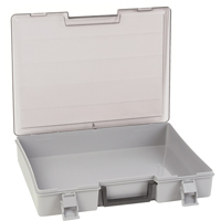 Compartment Case, Plastic, 15-1/2" W x 11-3/4" D x 2-1/2" H, Grey Cam Industrial