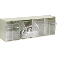 Tip-Out Bins Modular Storage System, 23-5/8" W x 6-5/8" D x 8-1/8" H, 4 Drawers Cam Industrial