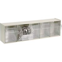 Tip-Out Bins Modular Storage System, 23-5/8" W x 5-1/4" D x 6-1/2" H, 5 Drawers Cam Industrial
