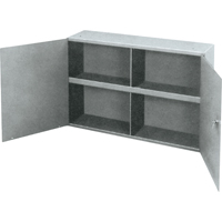Utility Cabinet, Steel, 2 Shelves, 22-1/4" H x 33-3/4" W x 8-1/2" D, Grey Cam Industrial