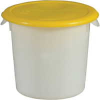 Round Storage Containers, 7-4/5" H x 8-1/2" D, 3.79 L Capacity, White Cam Industrial