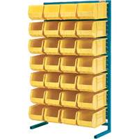 Single-Sided Stationary Bin Rack, 36" W x 12" D x 61" H, 28 Bins Cam Industrial