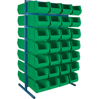 Double-Sided Stationary Bin Rack, 61" W x 56" D x 24" H, 56 Bins Cam Industrial