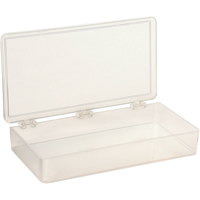 K-Resin Compartment Box, Plastic, 4" W x 8" D x 1-3/16" H, Transparent Cam Industrial