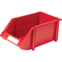 Stack & Hang Bin, 8-3/16" W x 6-3/16" H x 14" D, Red Cam Industrial