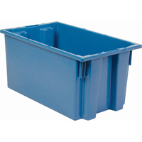 Stack & Nest Totes, 9" x 18" x 11", Blue Cam Industrial