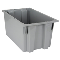 Stack & Nest Totes, 9" x 18" x 11", Grey Cam Industrial
