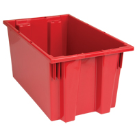 Stack & Nest Totes, 9" x 18" x 11", Red Cam Industrial