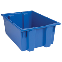 Stack & Nest Totes, 8" x 19.5" x 13.5", Blue Cam Industrial