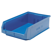 Giant Stacking Containers, 12.375" W x 19.75" D x 5.875" H, Blue Cam Industrial